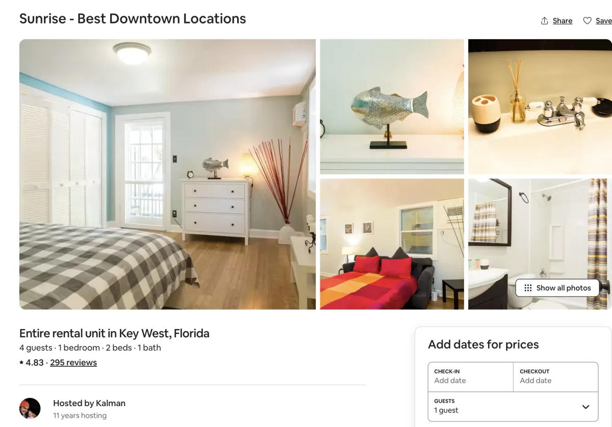 The original listing for Sunrise - Best Downtown Locations